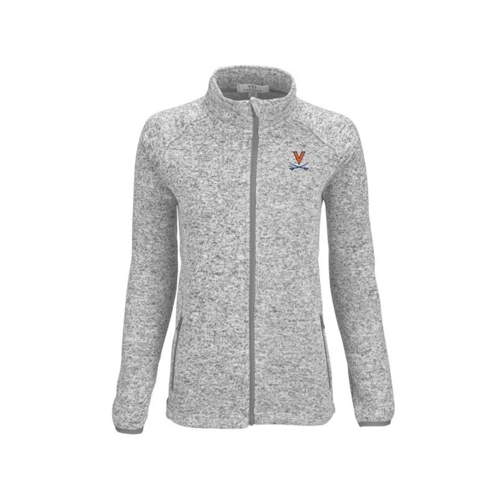 Vantage Womens XS Summit Full ZIp Fleece Jacket Grey Heathered Full Zip